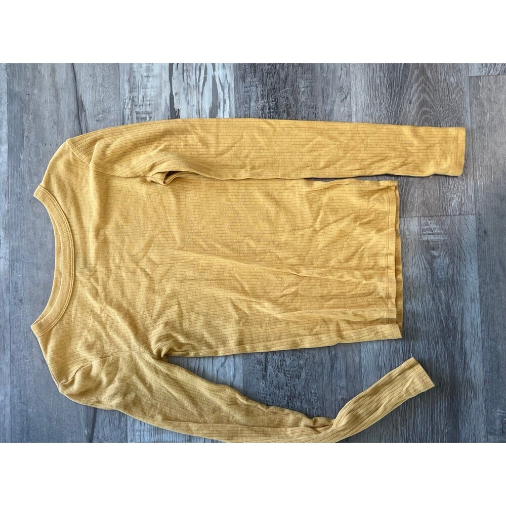 Wild Fable Long Sleeve Yellow Top XS Ribbed Women Teen Like New Shirt Mustard